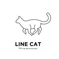 Black cat line simple logo vector