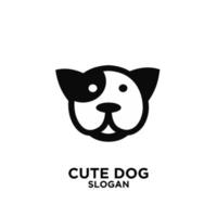 diseño de icono de logotipo negro simple lindo perro vector