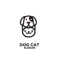 simple cute dog vector black logo icon design