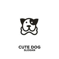 diseño de icono de logotipo negro simple lindo perro vector