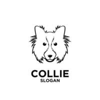 collie dog simple logo design vector