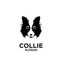 diseño de logotipo simple perro collie vector