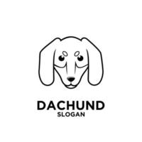 Dachshund head dog logo vector