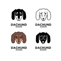 logotipo de perro cabeza de perro salchicha vector