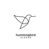 diseño de icono de logotipo de línea de colibrí vector
