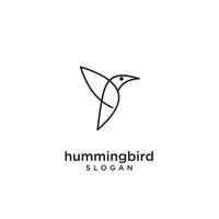 diseño de icono de logotipo de línea de colibrí vector
