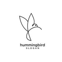 diseño de icono de logotipo de línea de colibrí