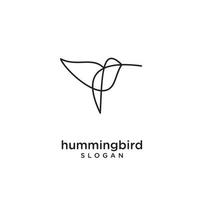 Hummingbird line abstract simple modern logo icon design vector