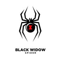 diseño de icono de logotipo de araña viuda negra roja vector