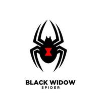 diseño de icono de logotipo de araña viuda negra roja vector