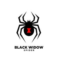 diseño de icono de logotipo de araña viuda negra roja vector