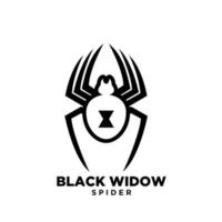 diseño de icono de logotipo de araña de contorno de viuda negra vector