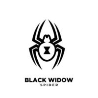 diseño de icono de logotipo de araña de contorno de viuda negra