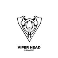 modern viper head with initial v logo icon design vector