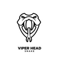 modern viper head with initial v logo icon design vector