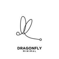 simple luxury beautiful dragonfly line logo vector