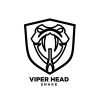 modern viper head with initial v logo icon design vector