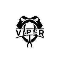 modern viper head with initial v logo icon design vector