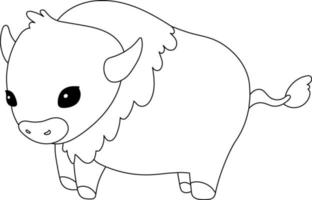 Buffalo Kids Coloring Page Great for Beginner Coloring Book vector
