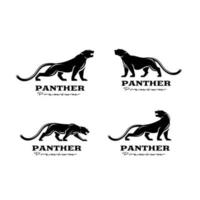 conjunto de colección premium black panther vector logo ilustración diseño