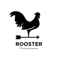 Ilustración de vector de plantilla de diseño de logotipo de icono de veleta de gallo