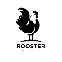 Ilustración de vector de plantilla de diseño de logotipo de icono de gallo