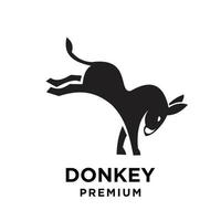 Diseño de plantilla de icono de logotipo de vector de burro negro simple