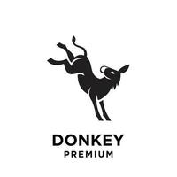 Diseño de plantilla de icono de logotipo de vector de burro negro simple