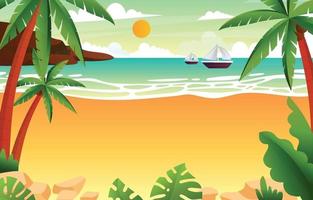 Summer Beach Scenery Background vector