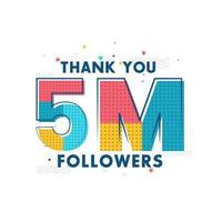 Thank you 5m Followers celebration vector