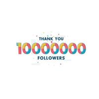 gracias 10000000 seguidores celebración vector