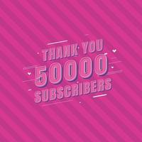 gracias 50000 suscriptores celebración vector