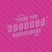 Thank you 2000000 Subscribers celebration vector