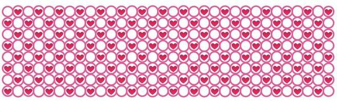 White background texture of red hearts in pink circles vector