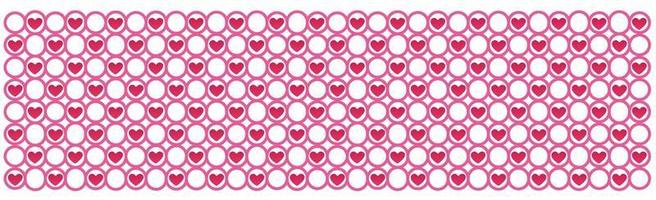 White background texture of red hearts in pink circles vector