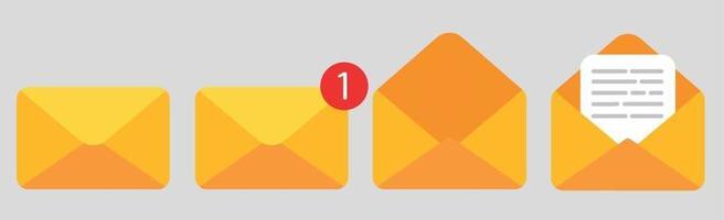 Four icons with envelopes from messengers - Vector