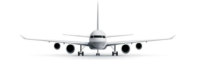 Realistic model of a civil aircraft on a white background - Vector