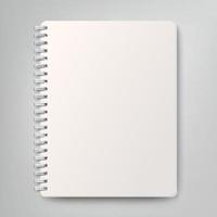 cuaderno de espiral realista en blanco vector