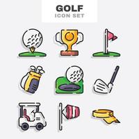 conjunto de iconos de golf vector
