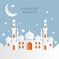 Mosque Background in Paper Style Design vector