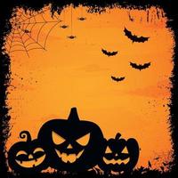 Scary gloomy orange halloween background - Vector