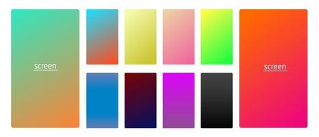 Vibrant and smooth gradient soft colors for devices pc and modern smartphone screen backgrounds set vector ux and ui design illustration