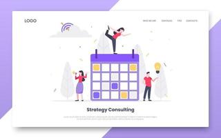 Business time management internet landing page concept template vector