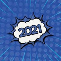 Colorido cómic zoom año nuevo 2021- ilustración vectorial vector