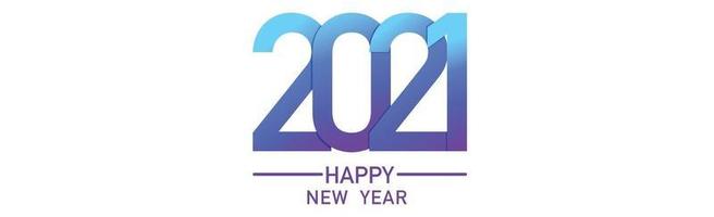 números 2021 desean año nuevo sobre fondo claro vector