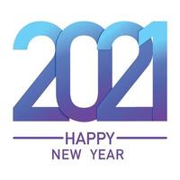 números 2021 desean año nuevo sobre fondo claro vector
