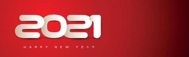 Numbers 2021 wish new year on red background vector