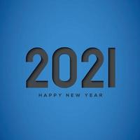 2021 con deseo de año nuevo sobre fondo azul. vector