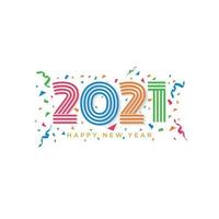 2021 year celebration on confetti background vector