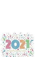 2021 year celebration on confetti background vector